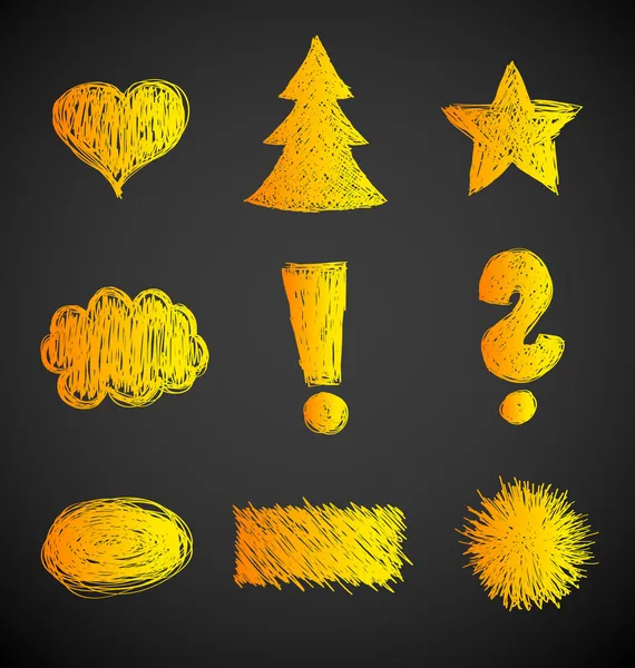 Symboles abstraits gribouillis — Image vectorielle