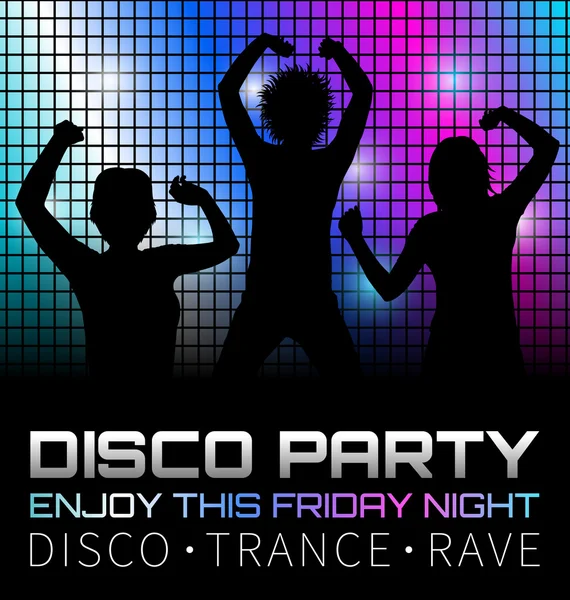 Disco poster met dansers — Stockvector