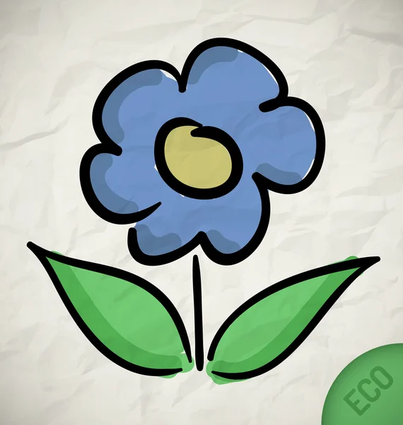 Flower icon on paper — Stock Vector