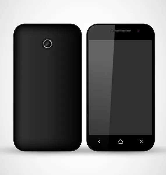 Téléphone intelligent noir commun — Image vectorielle
