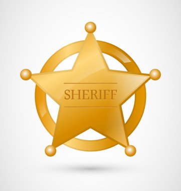 Gold Sheriff Badge clipart