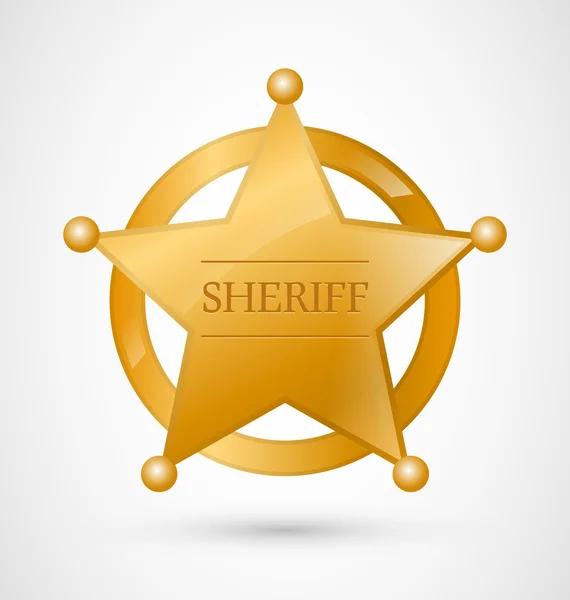 Distintivo do xerife de ouro — Vetor de Stock
