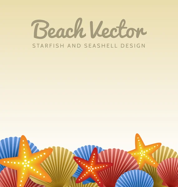 Conchas marinas y estrellas de mar — Vector de stock