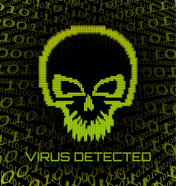 Virus du crâne numérique — Image vectorielle