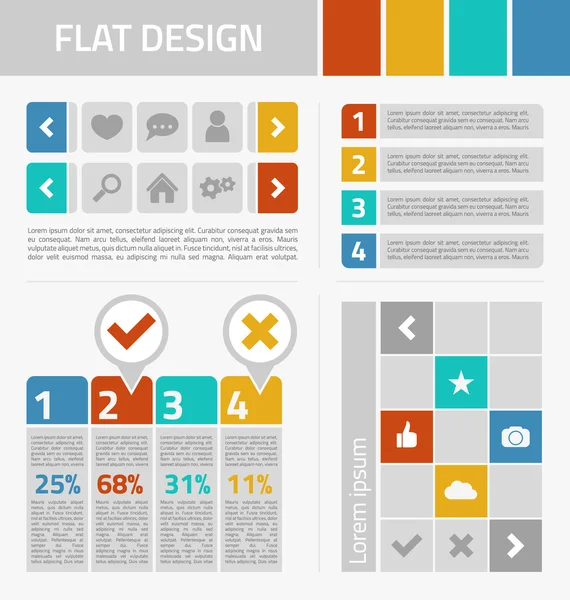 Kit de diseño plano — Vector de stock