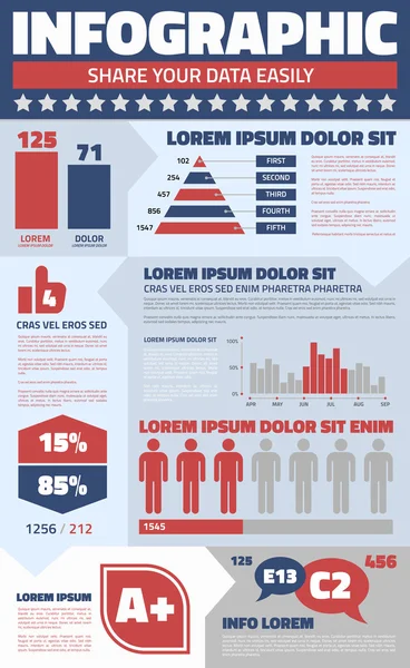 Modelo infográfico — Vetor de Stock