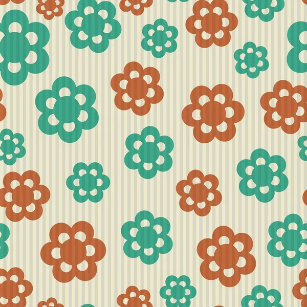 Patrón de flores retro sin costura — Vector de stock