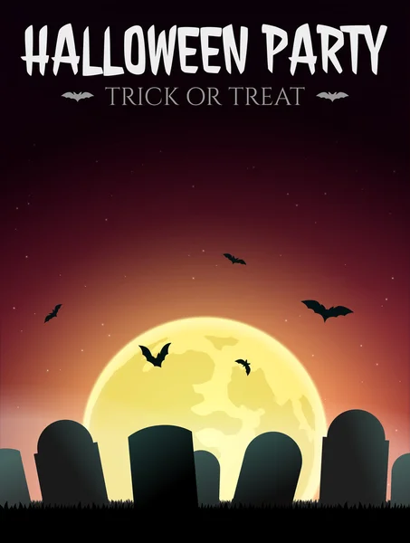 Tarjeta de Halloween con lápidas — Vector de stock