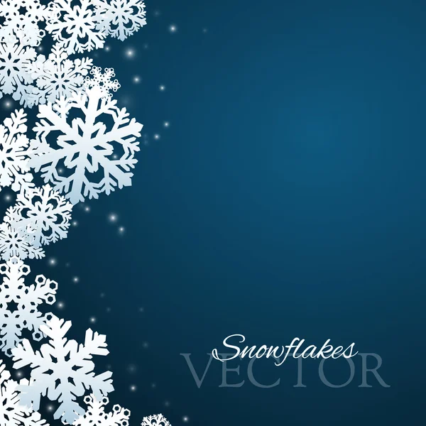 Flocos de neve fundo — Vetor de Stock