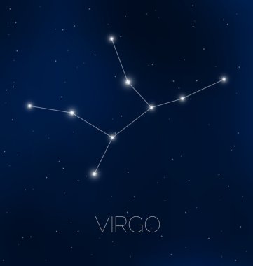 Virgo constellation in night sky clipart
