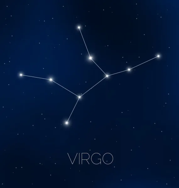 Constelación de Virgo en el cielo nocturno — Archivo Imágenes Vectoriales