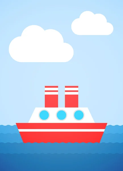 Piros csónak — Stock Vector