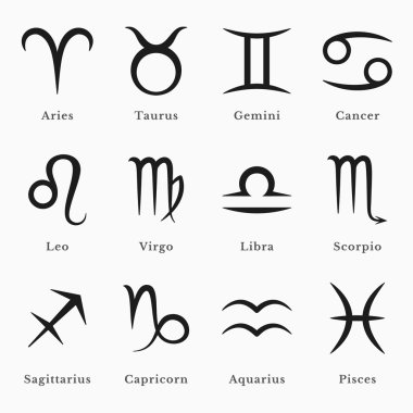 Zodiac symbols clipart