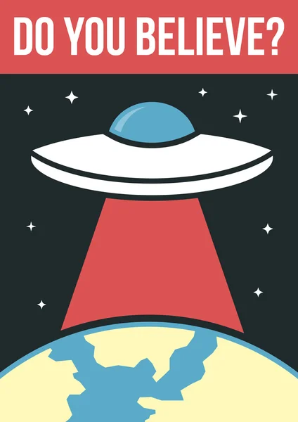 Cartaz ufo —  Vetores de Stock