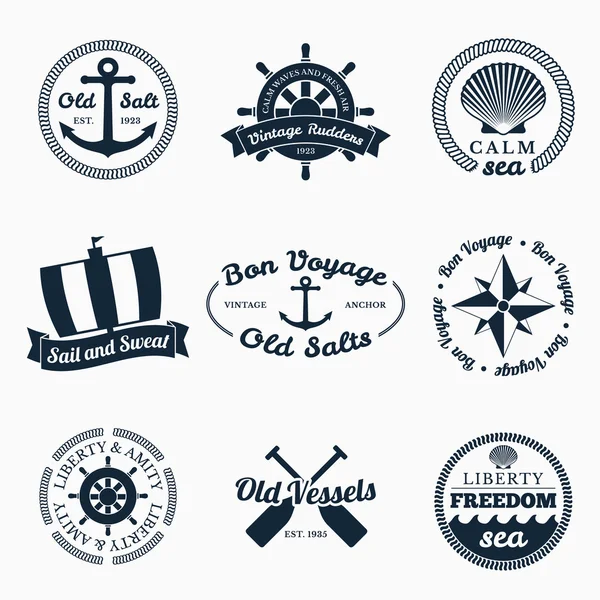 Ocean sailors badges and crests — Stock Vector © PennaPazza 57315613