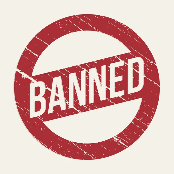 Red Banned sign — Stock Vector