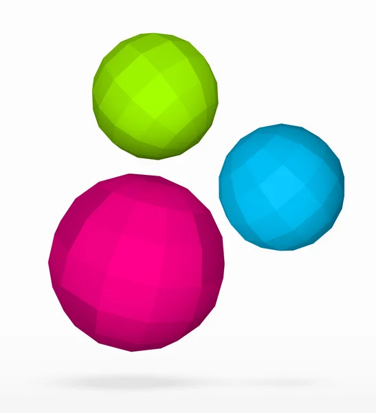 Polygon spheres — Stock Vector