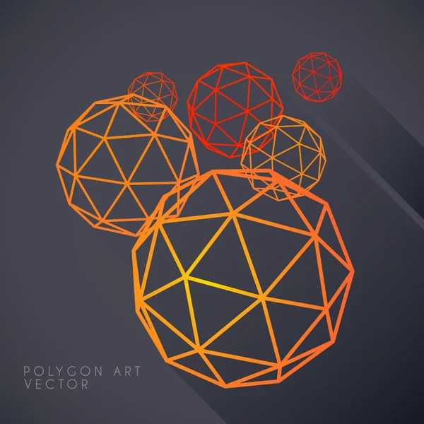 Esferas poligonales — Vector de stock
