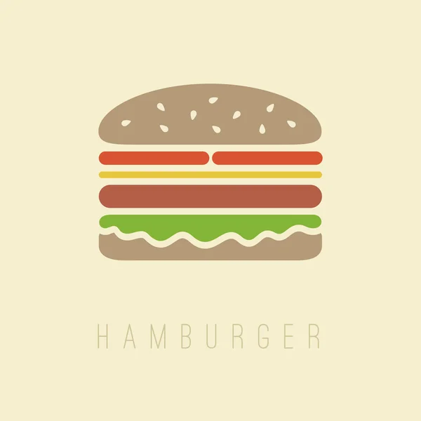 Hamburguesa plana símbolo — Vector de stock