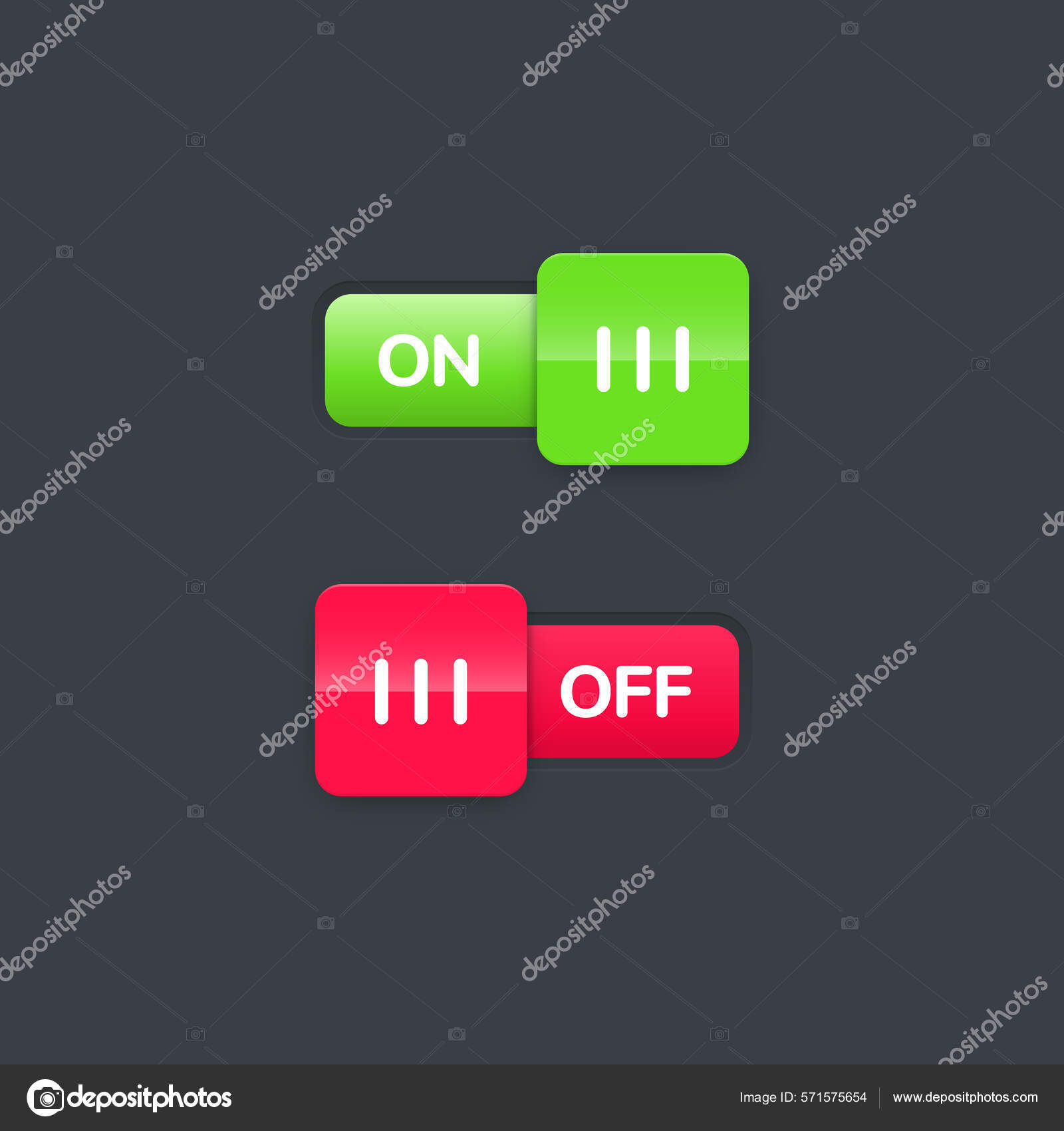 Ícone de vetor ligado. Interruptor de sinal. Símbolo do interruptor ...