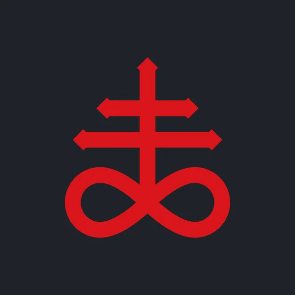 Leviatán cruz, el símbolo alquímico del azufre o satanismo — Archivo Imágenes Vectoriales