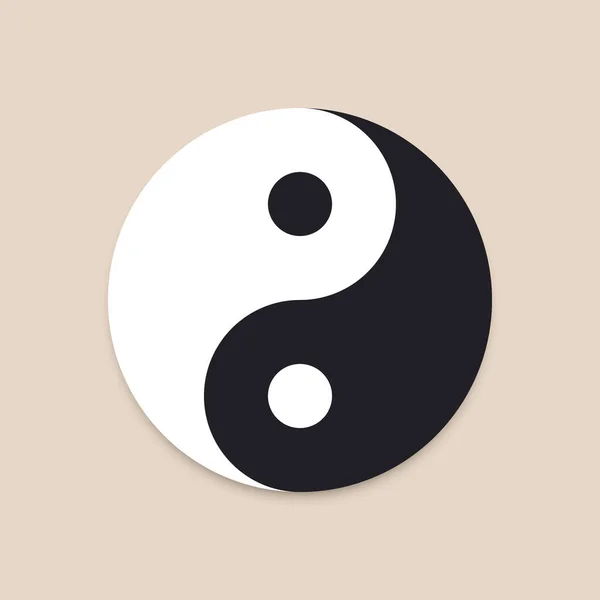 Schwarz-weißes Yin Yang auf braunem Hintergrund — Stockvektor