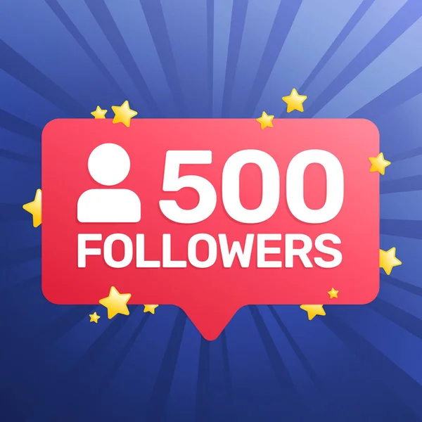 500 Followers Banner Poster Congratulation Card Social Network Celebrate 10K — ストックベクタ
