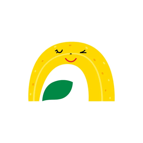 Arco Íris Banana Isolado Fundo Branco Ilustração Desenhada Mão Vetorial — Vetor de Stock