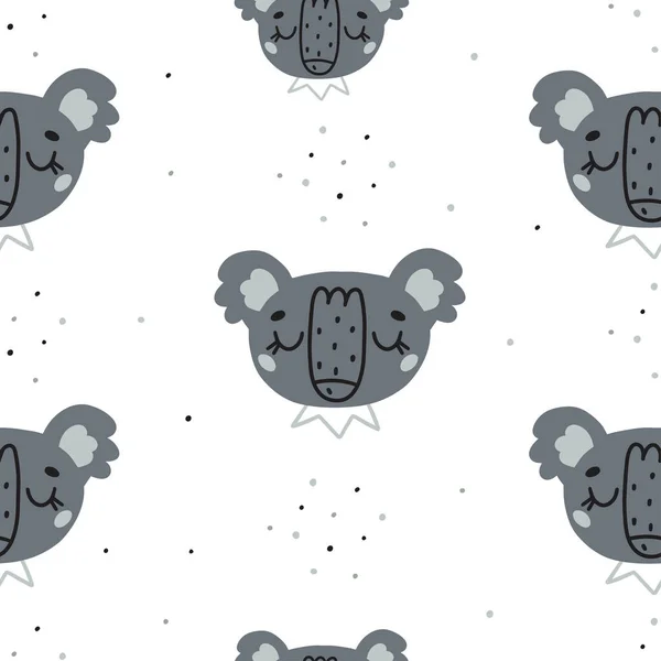 Modèle Vectoriel Sans Couture Avec Koala Mignon Parfait Pour Les — Image vectorielle