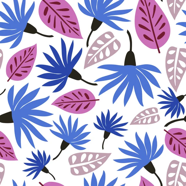 Beyaz bir arka planda botanik kusursuz desen. Kağıt, kumaş, iç dekorasyon ve daha fazlası için tasarım. Çiçek arka planı.