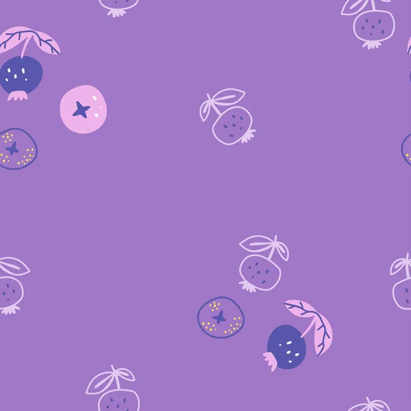 Vector Background Blueberries Modern Seamless Pattern Textile Wrapping Paper — 스톡 벡터