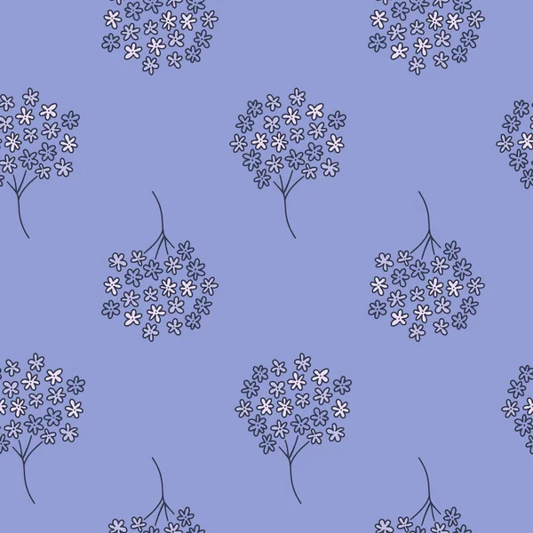 Beautiful Background Lilac Branch Seamless Pattern Liberty Style Trendy Floral — ストックベクタ