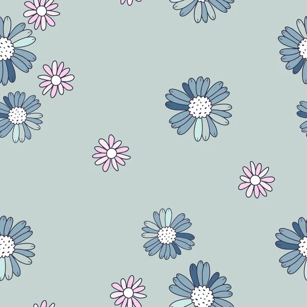 Modèle Vintage Sans Couture Avec Des Fleurs Conception Vectorielle Pour — Image vectorielle