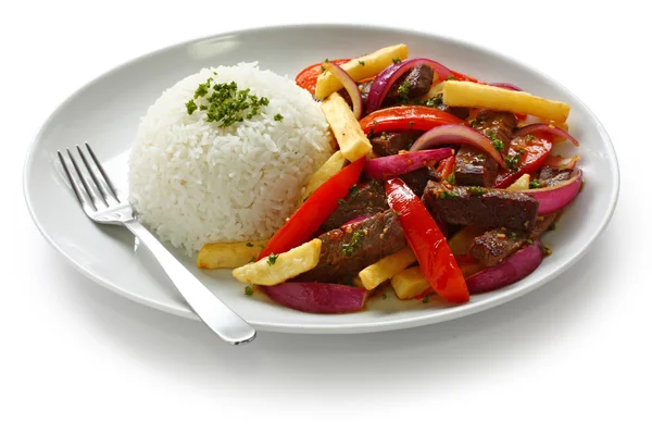 Lomo saltado, peruvian cuisine — Stock Photo, Image