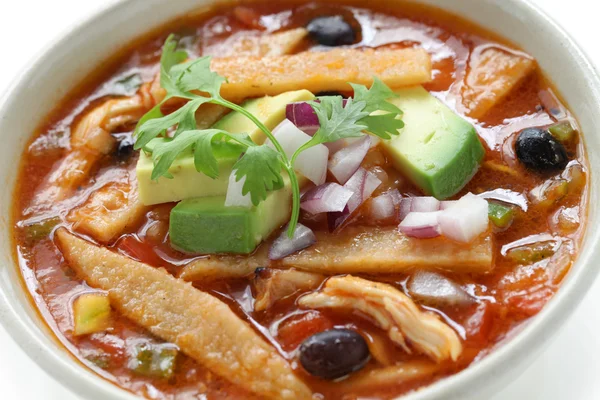 Тортилья суп, мексиканская кухня — стоковое фото