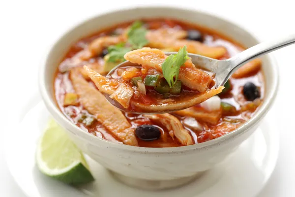 Tortilla soup, mexican cuisine — Stock Image Tortilla soup, mexican cuisine Stock Image