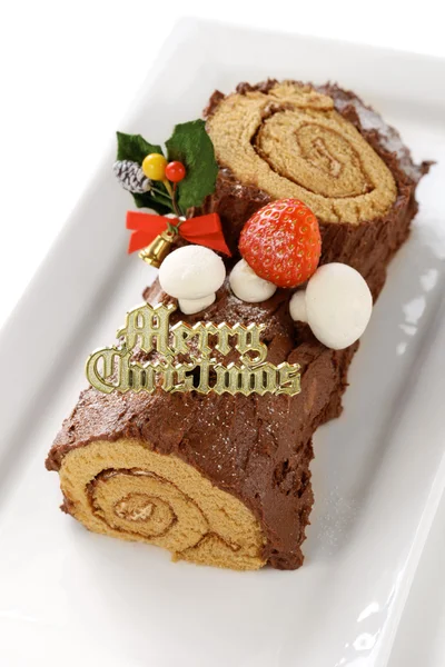 Homemade buche de noel — Stock Photo, Image