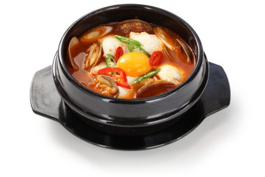 Sundubu jjigae, korean cuisine clipart