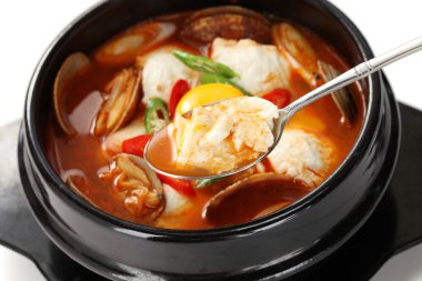 Sundubu jjigae, korean cuisine clipart