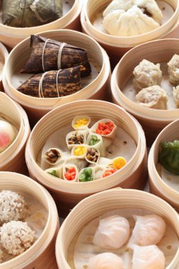 yumcha, dim sum bambu gemi içinde