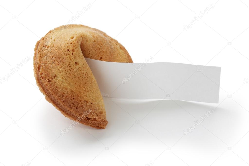 fortune cookie with blank message