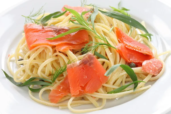 Pasta zalm — Stockfoto