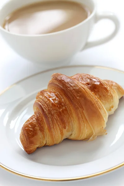 Croissant och café au lait — Stockfoto