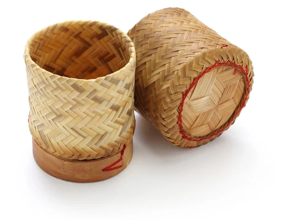 Bamboo sticky rice container — Stock Photo, Image