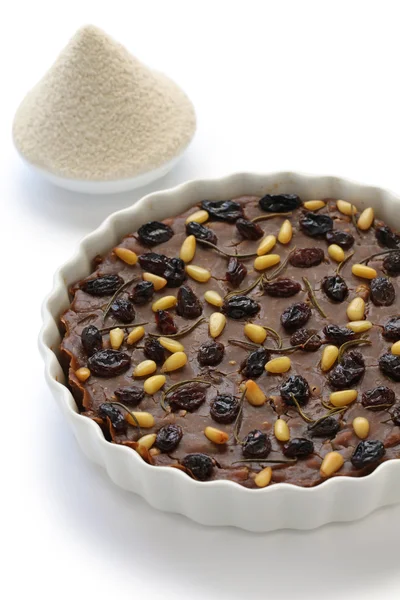 Italian chestnut cake, italian chestnut flour — Stock Photo, Image