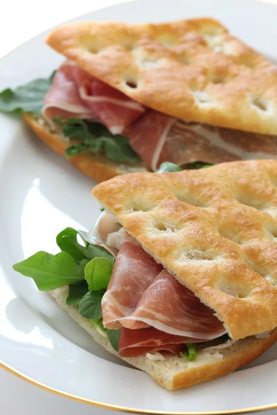 Focaccia panini, İtalyan sandviç — Stok fotoğraf