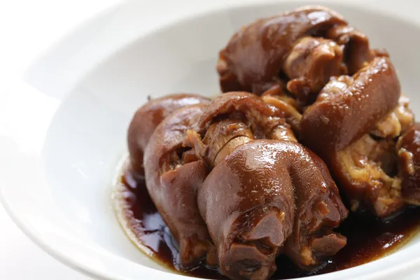 Braised pig's trotters with brown sauce — Stock Photo, Image