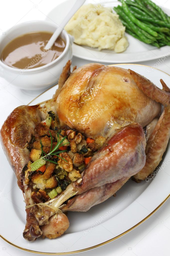 Roast turkey with stuffing