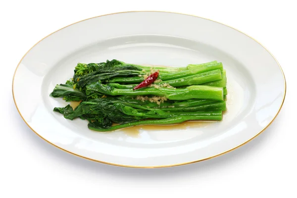 Chinese broccoli with oyster sauce — Stock Photo, Image