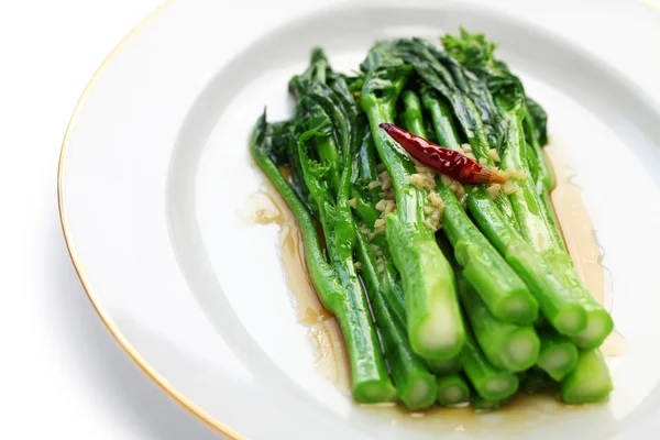 Chinese broccoli with oyster sauce — Stock Photo, Image